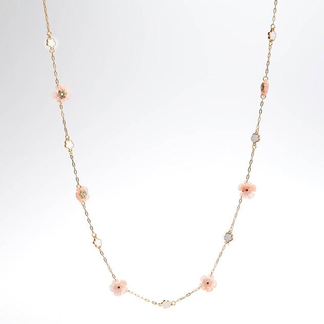 Ashley Cooper™ Clovers & Crystal Center Flower Chain Necklace