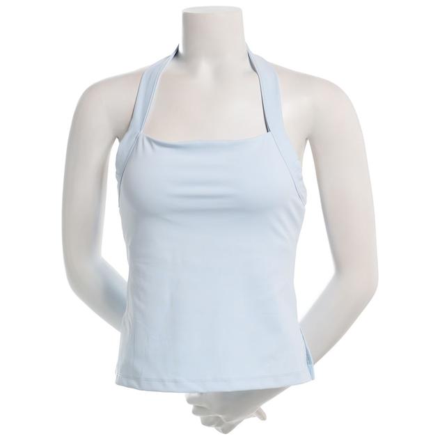 Juniors No Comment Spanluxe Side Slit Halter Top w/ Molded Cups
