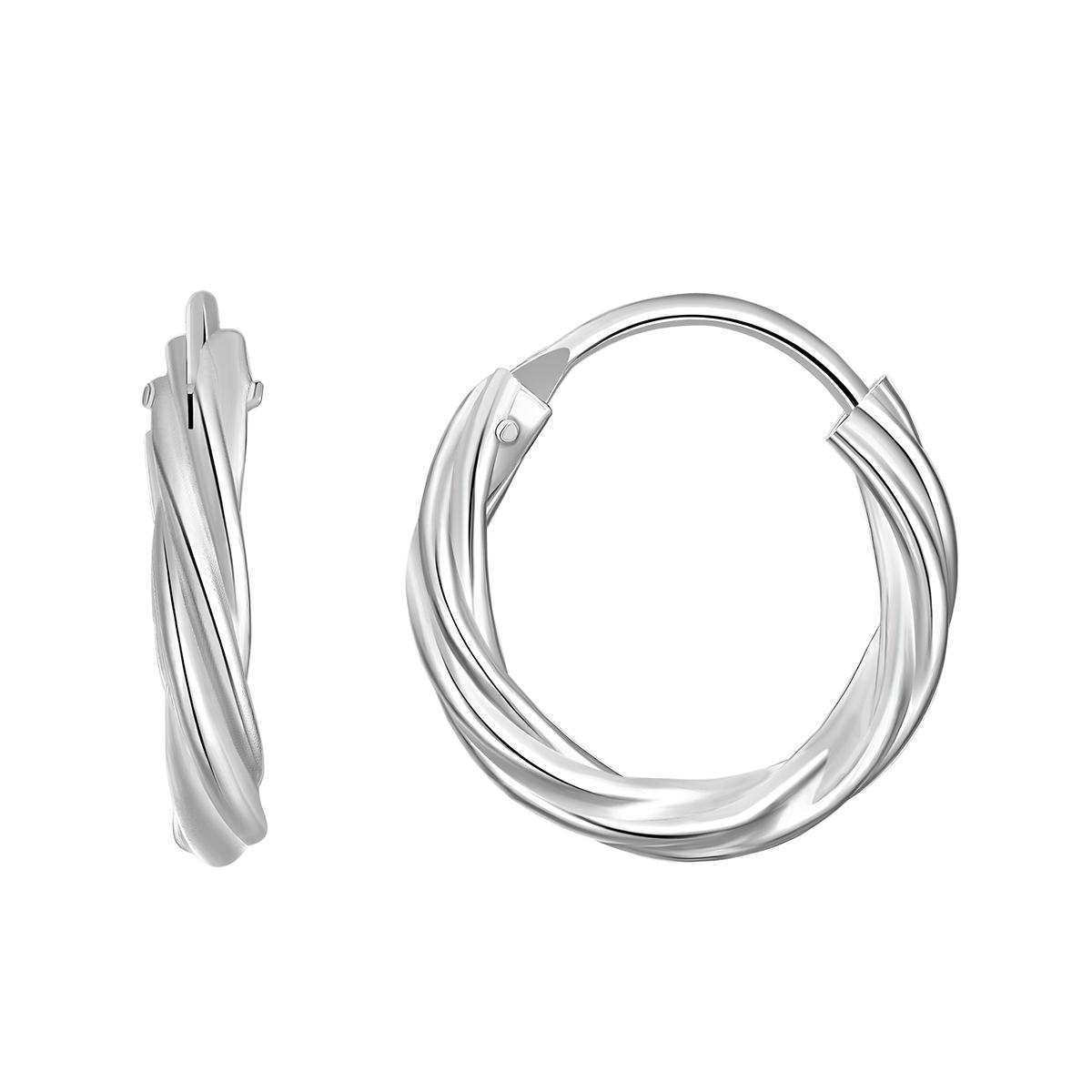 Kids Sterling Silver Endless Twisted Hoop Earrings