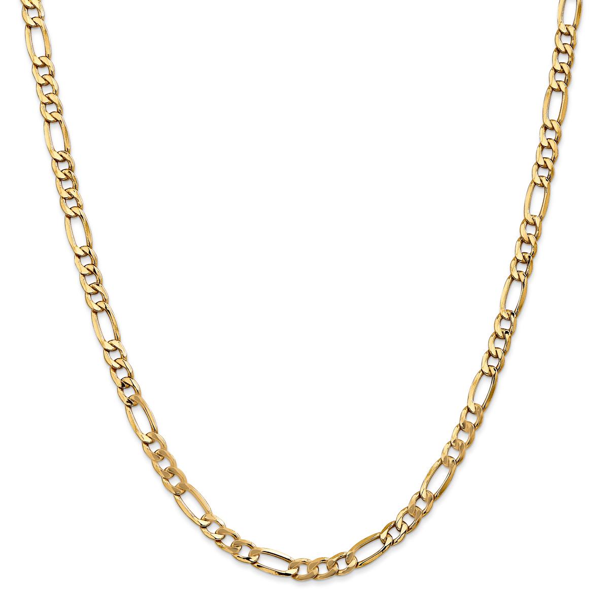 Mens Gold Classics(tm) 5.75mm. 14k Semi Solid Figaro Chain Necklace