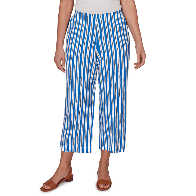 Petite Emaline Sapphire Serenade I Stripe Wide Leg Crop Pants