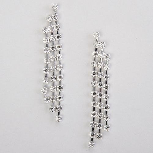 Roman Silver Waterfall Drop Earrings