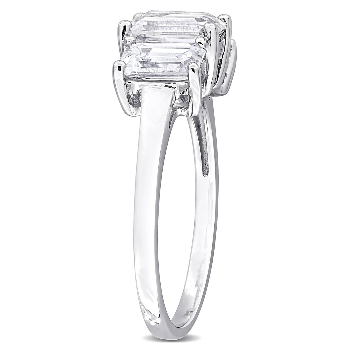 Sterling Silver 2 1/5ctw. White Moissanite Engagement Ring