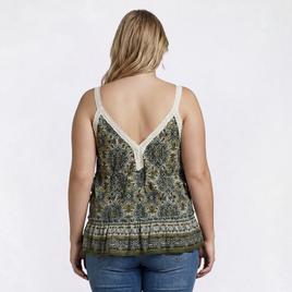 Juniors Plus Angie Lace Trim Tank Top