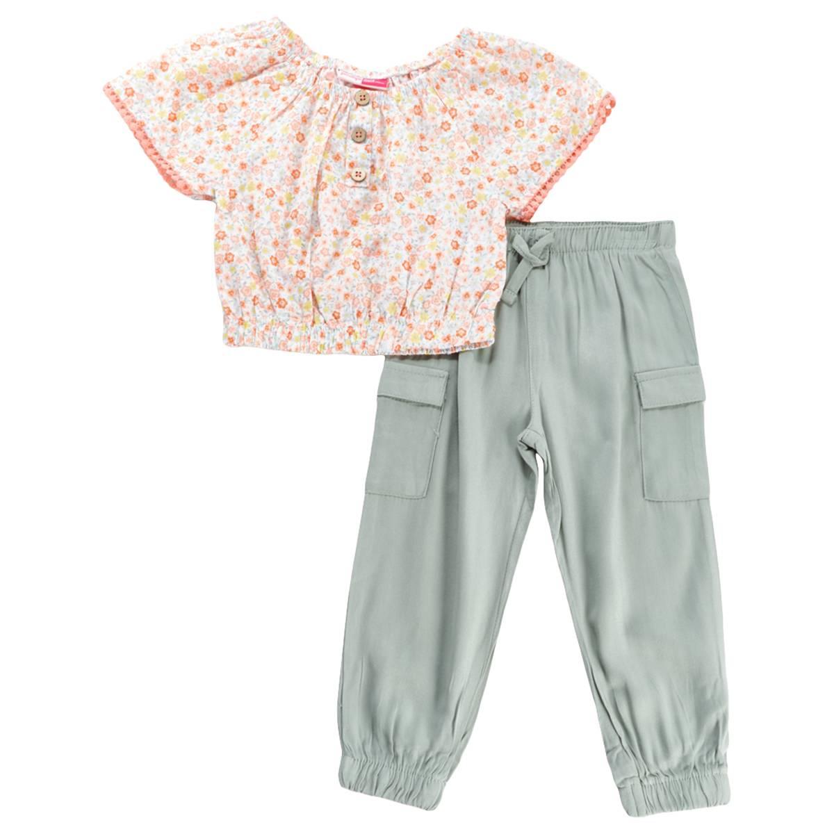 Toddler Girl Penelope Mack LTD(tm) Floral Top & Cargo Joggers Set