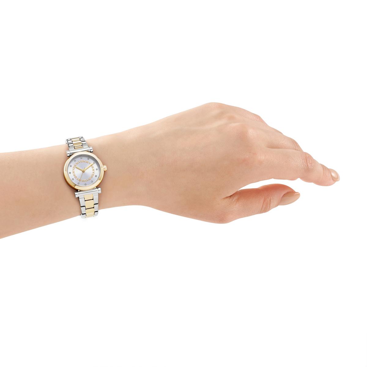 Womens DKNY Essentials Two-Tone Silver Dial Watch - DK1L090M0085