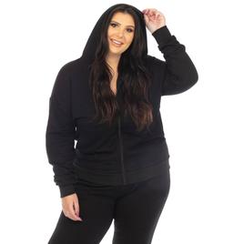 Plus Size White Mark 2pc. Velour Sweatsuit w/ Faux Leather Stripe