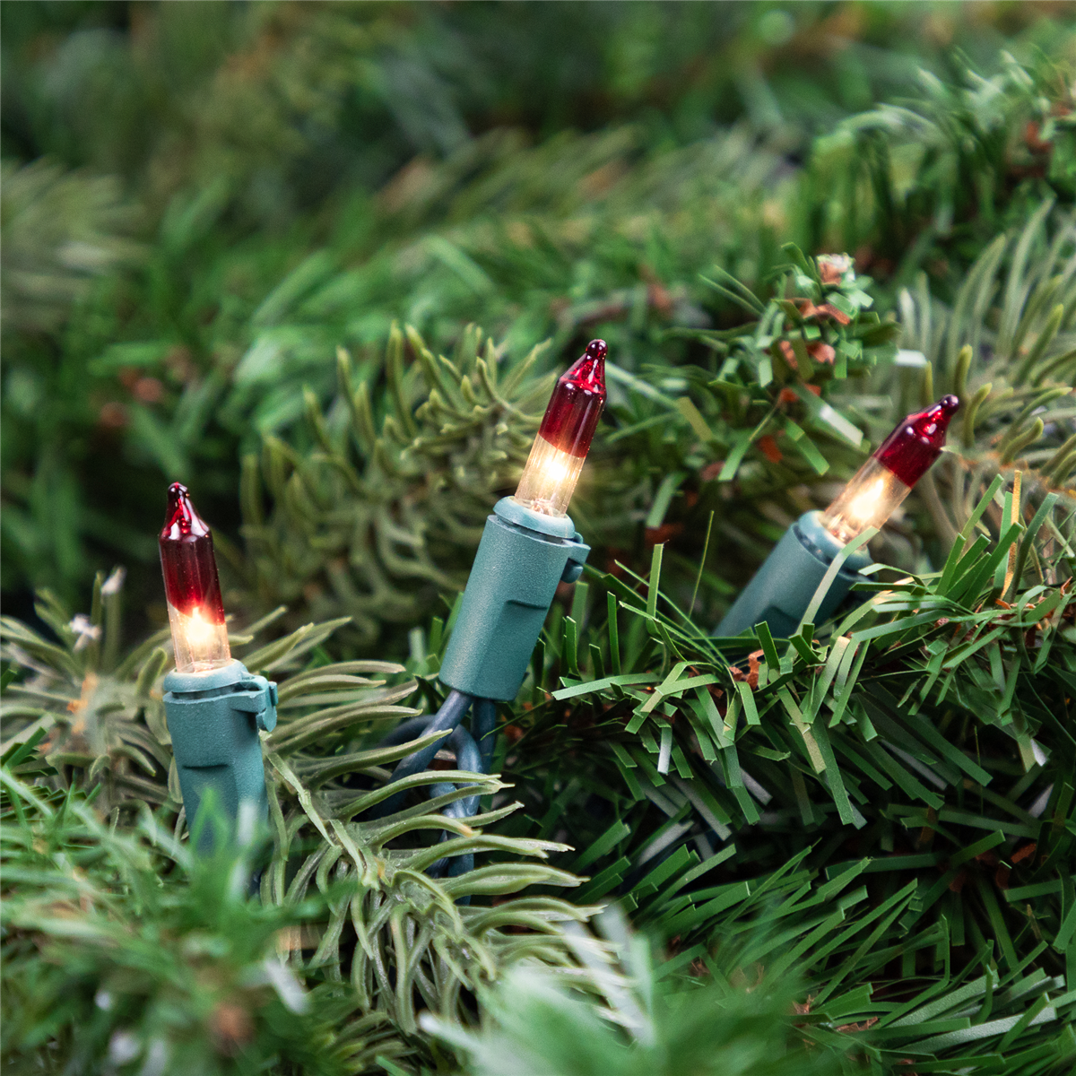 Northlight 20.25ft. Mini Clear with Red Tips Christmas Light Set