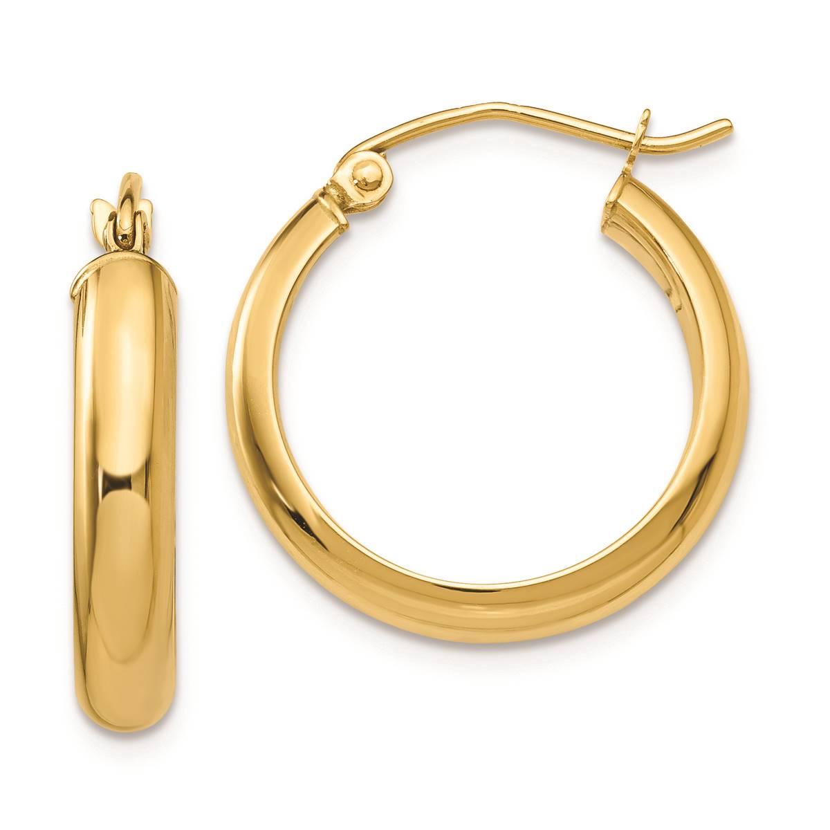 Gold Classics(tm) 14kt. Gold 16x3.75mm Hoop Earrings