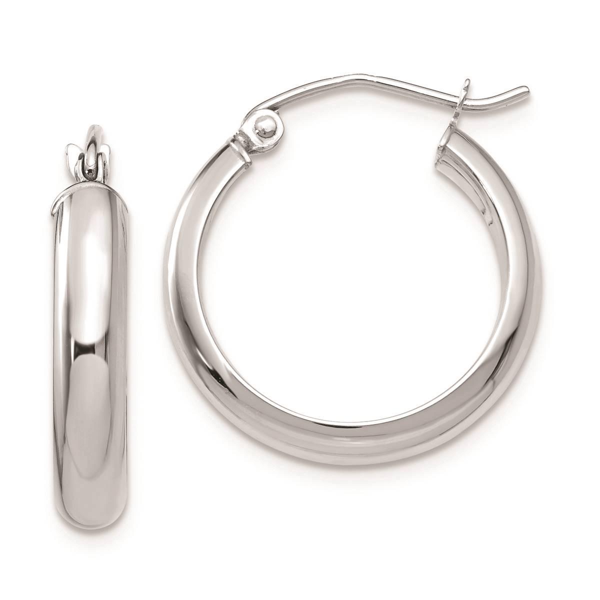Gold Classics(tm) 14kt. White Gold 20x4mm Hoop Earrings