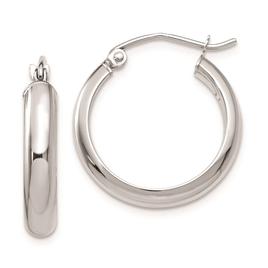 Gold Classics(tm) 14kt. White Gold 20x4mm Hoop Earrings