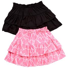 Girls (7-12) One Step Up 2pk. Ruffle Hearts & Solid Skorts