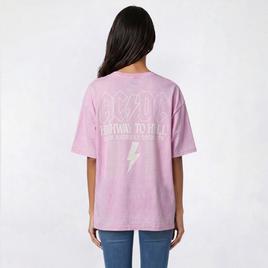 Juniors C-Life Mineral Wash AC/DC Tour Oversized Tee