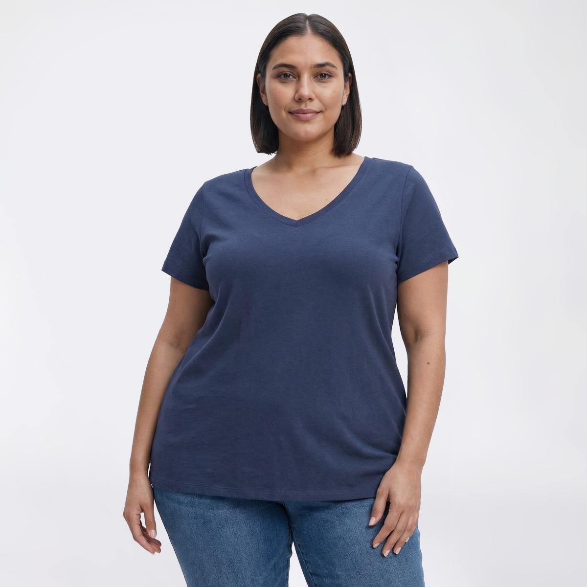 Juniors Plus Aveto Basic V-Neck Tee
