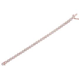 Haus of Brilliance Rose Gold over Silver Diamond Tennis Bracelet