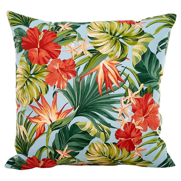 Jordan Manufacturing 16in. Outdoor Toss Pillow - Aqua/Coral