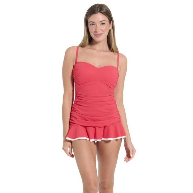 Womens Profile by Gottex Sweetheart Neck Ruffle Hem Swimdress