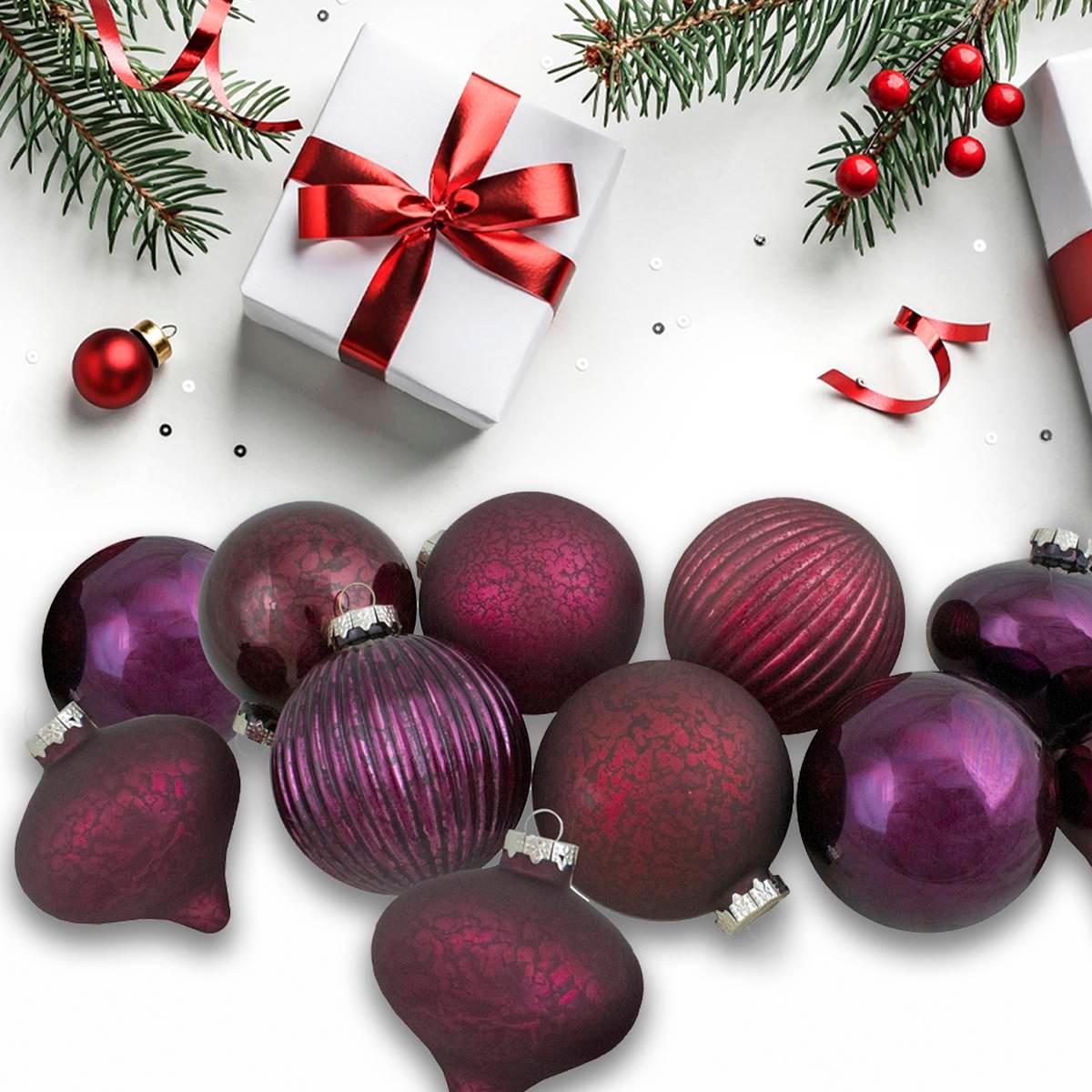 Northlight Seasonal 12pc. Jewel Tone Glass Christmas Ornaments