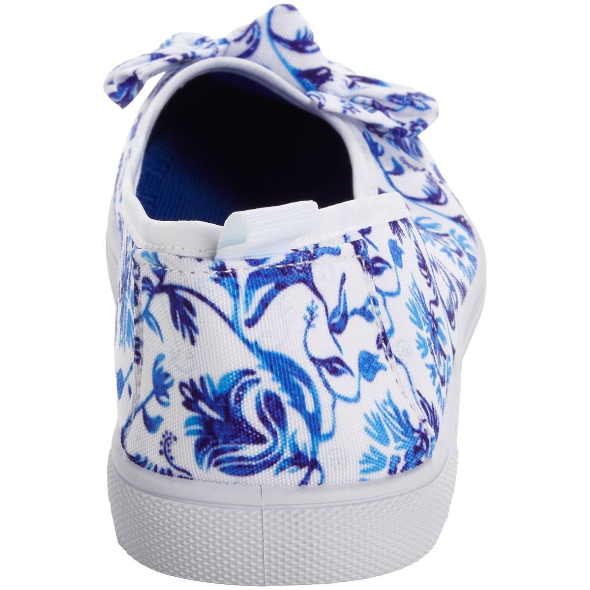 Womens Ashley Blue Floral Blue Canvas Flats