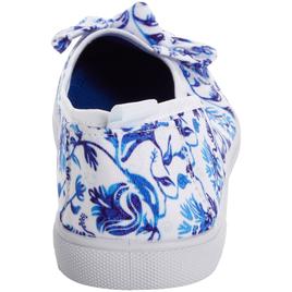 Womens Ashley Blue Floral Blue Canvas Flats