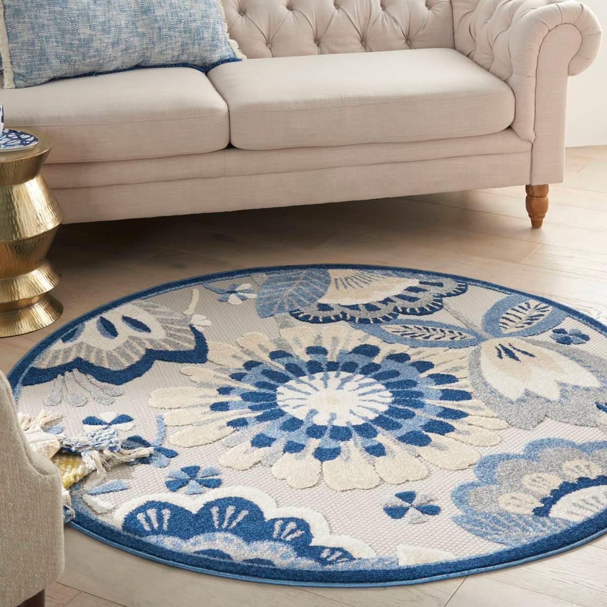 Nourison Aloha Floral Contemporary Round Rug