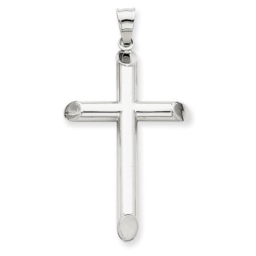 Unisex 14kt. White Gold Hollow Cross Pendant