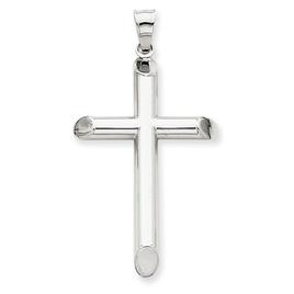 Unisex 14kt. White Gold Hollow Cross Pendant