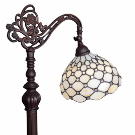 HomeRoots 62in. Brown Metal Floor Lamp With Glass Shade