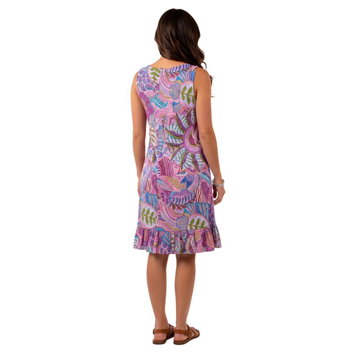 Womens MSK Sleeveless Floral Ruffle Hem Shift Dress