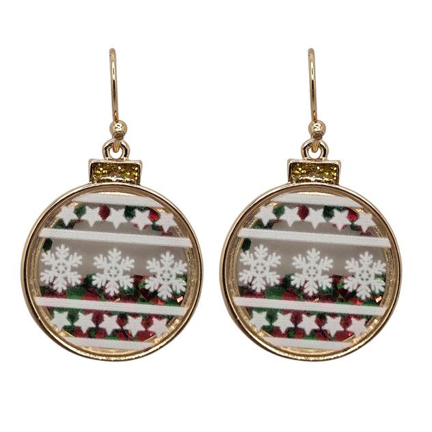 Ornament with Sequins Drop Earrings