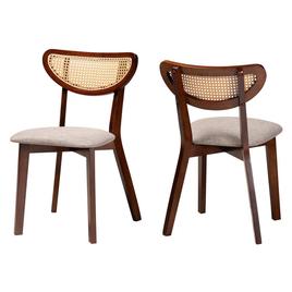 Baxton Studio Dannell Mid-Century Modern Grey Fabric Dining Chair