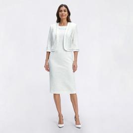 Womens Maya Brooke Pearl Trim Jacket Dress