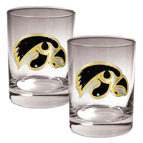 NCAA Iowa Hawkeyes 2pc. Rocks Glass Set