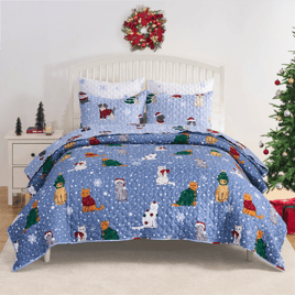 Greenland Home Fashions(tm) Winter Whiskers Festive Pets Quilt Set