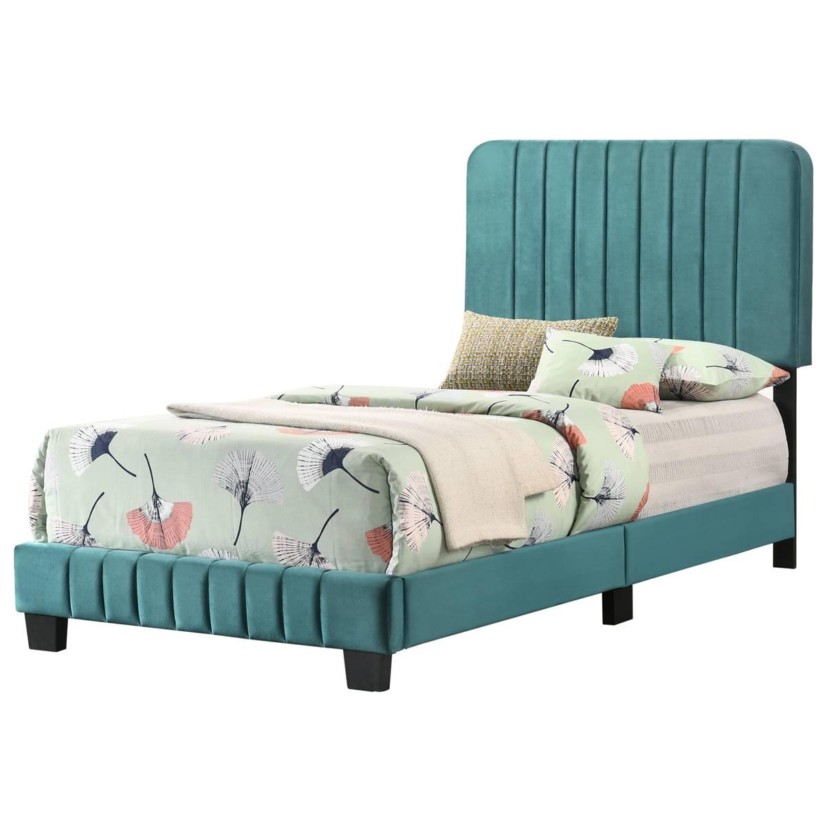 Passion Furniture Lodi Velvet Upholstered Tufted Bed Frame - Twin