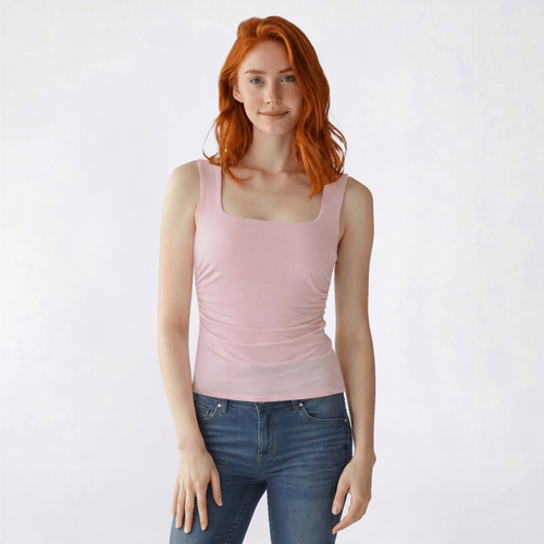 Juniors Madden Girl Square Neck Side Ruch Split Hem Tank Top