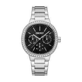 Womens DKNY Crystal Bezel Multifunctional Dial Watch-DK1L084M0055
