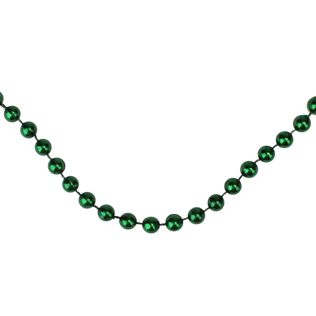 Northlight Seasonal Shiny Metallic Green Beaded Christmas Garland