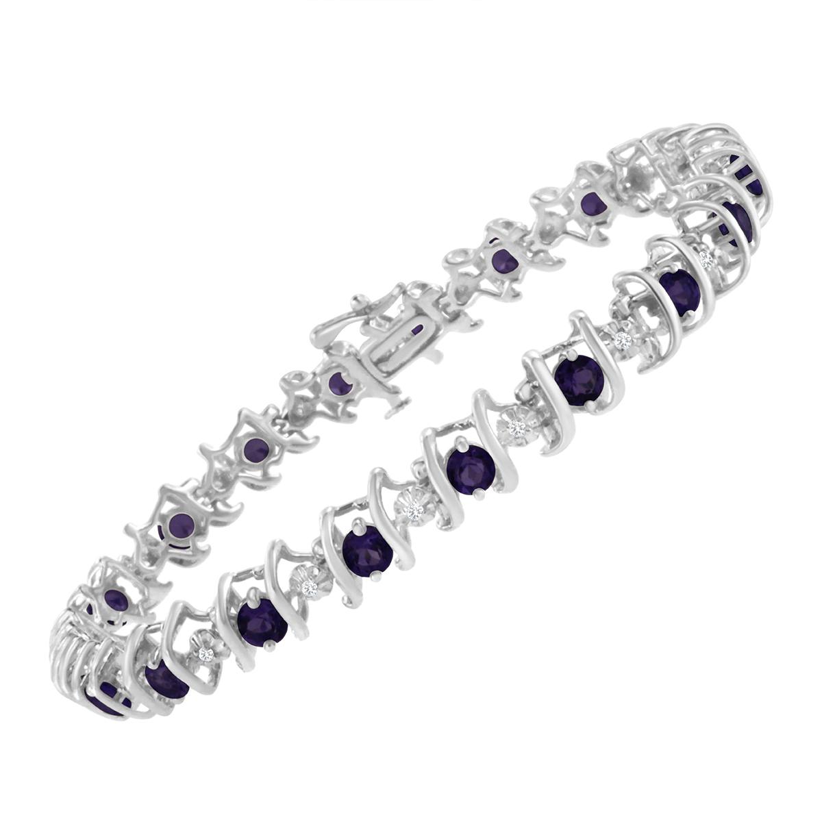 Gemstones Classics™ Amethyst & Diamond Tennis Bracelet