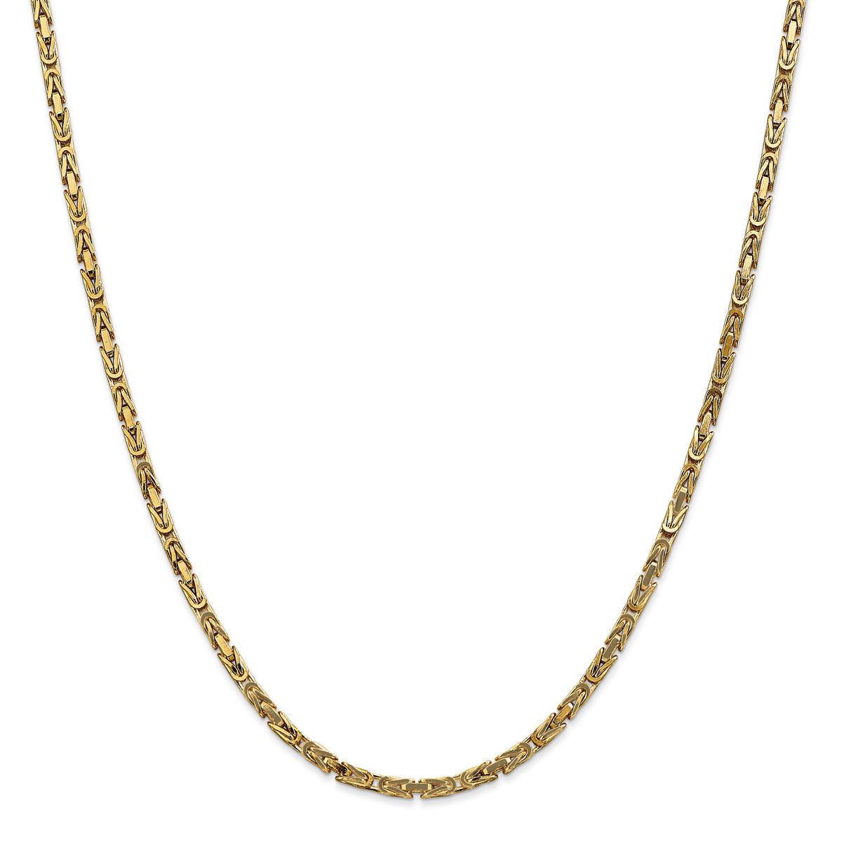 Mens Gold Classics™ 2.5mm. 14k Gold Byzantine Chain Bracelet