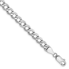 Gold Classics™ 5.25mm. White Gold Semi Solid Curb Necklace