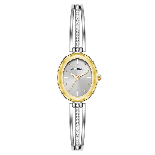 Womens Armitron Crystal Two-Tone Bracelet Watch - 75-5903SVTT