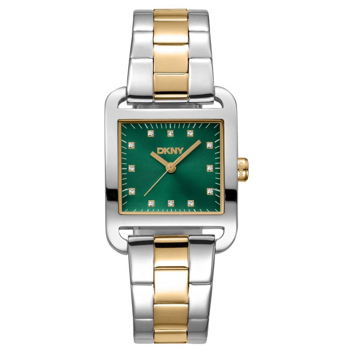 Womens DKNY City Midi Green Dial Bracelet Watch - DK1L004M0075