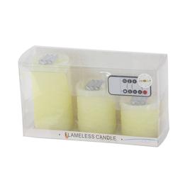 9th & Pike® Cylindrical Wax Cream Flameless LED Candle - Set Of 3