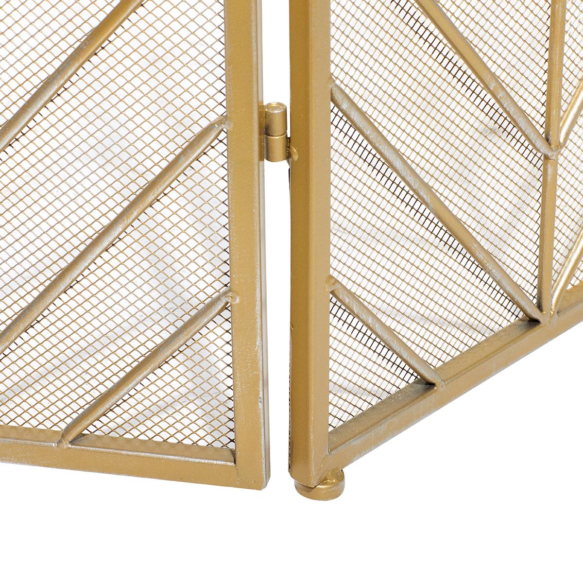 9th & Pike® Contemporary Brass Metal Fireplace Screen