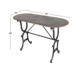 9th & Pike® Black Grey Farmhouse Metal Console Table