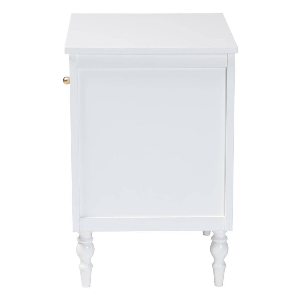 Baxton Studio Roni Modern White Wood 1-Drawer Nightstand