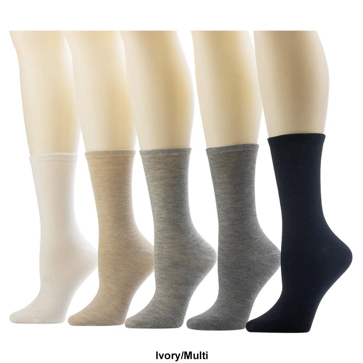 Womens Cuddl Duds® 5pk. Heather Crew Socks