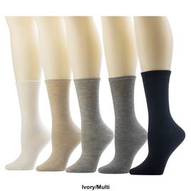 Womens Cuddl Duds® 5pk. Heather Crew Socks