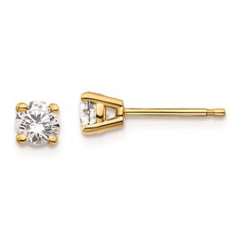 Pure Fire 14kt. Yellow Gold 1/2ctw. 4-Prong Diamond Stud Earrings
